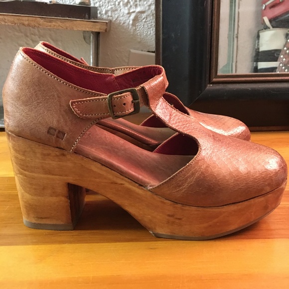 Bed Stu Shoes - Bed Stu wood platform sandals clog size 10